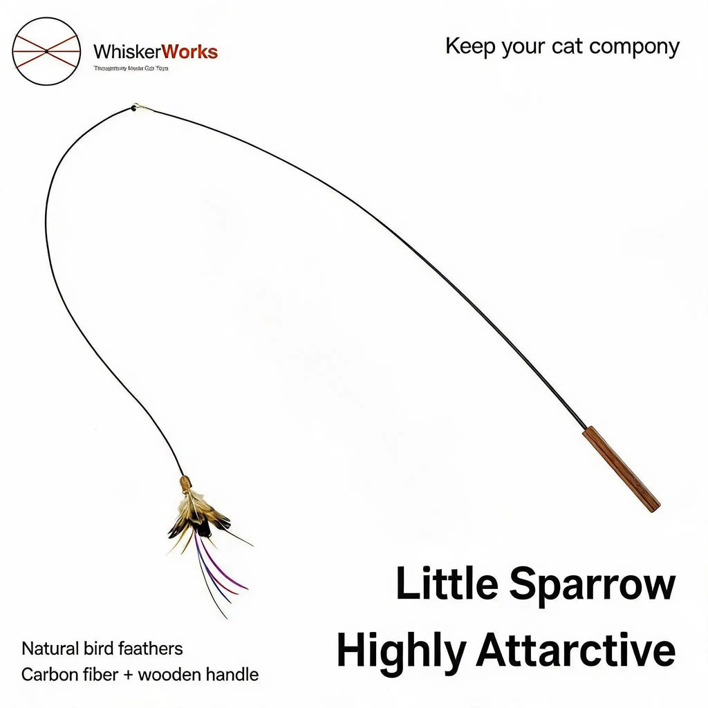 WhiskerWorks FlutterWing – Retractable Feather Cat Teaser - NamedBy