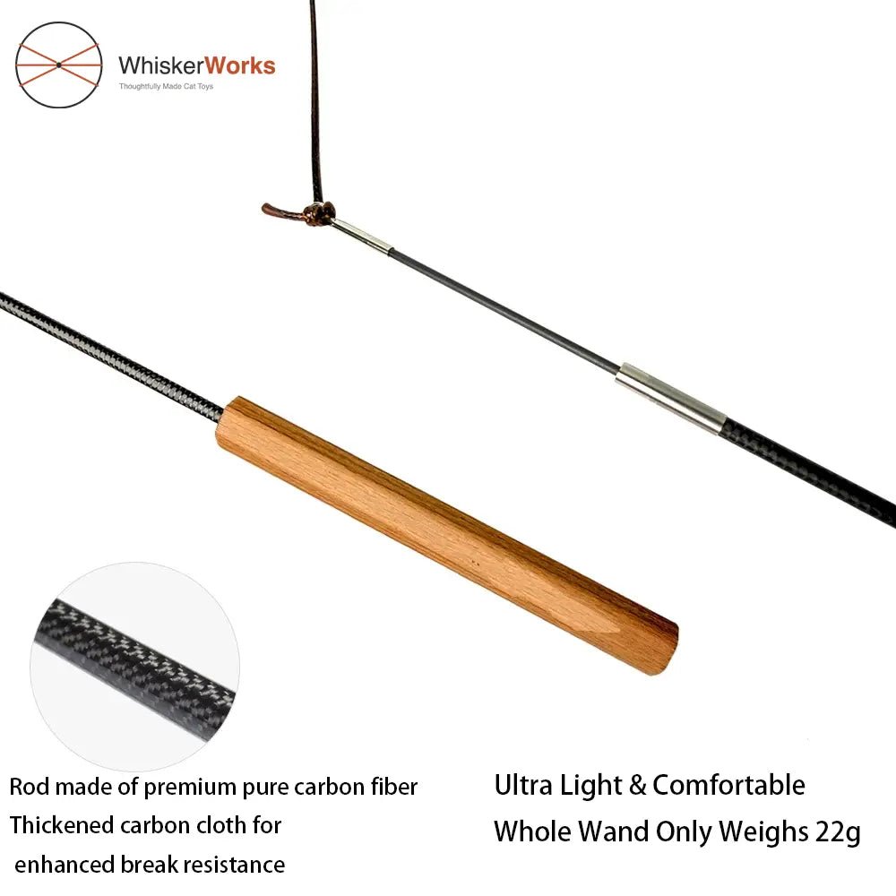 WhiskerWorks FlutterWing – Retractable Feather Cat Teaser - NamedBy