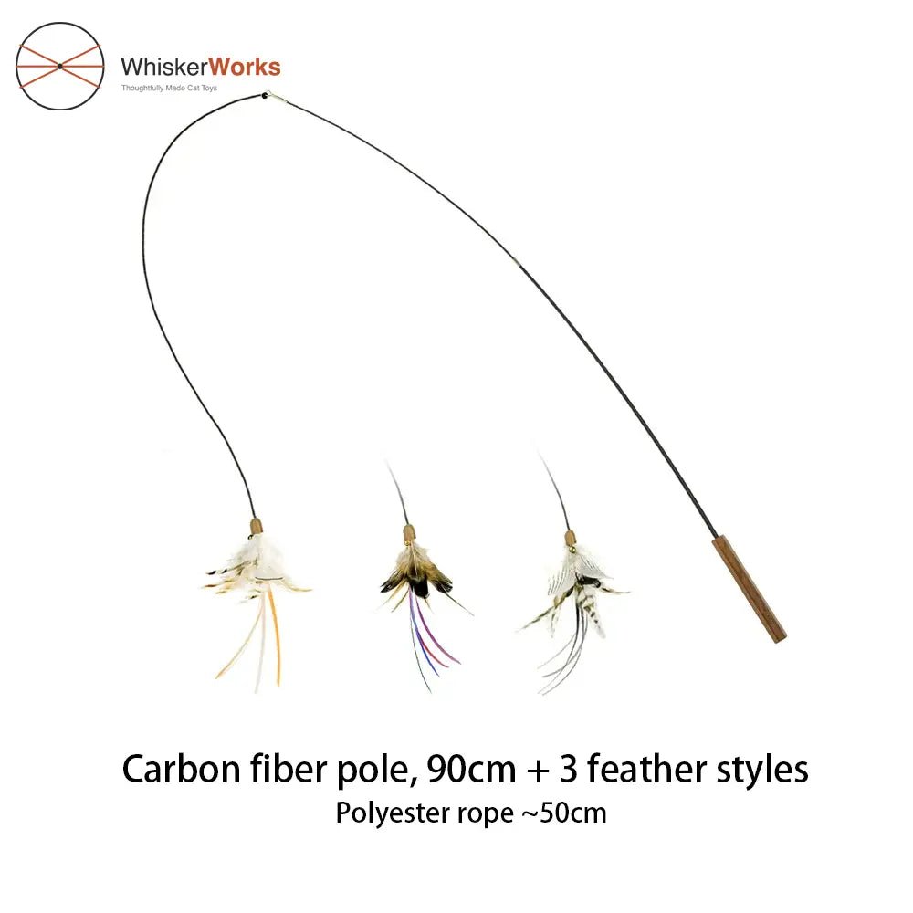 WhiskerWorks FlutterWing – Retractable Feather Cat Teaser - NamedBy