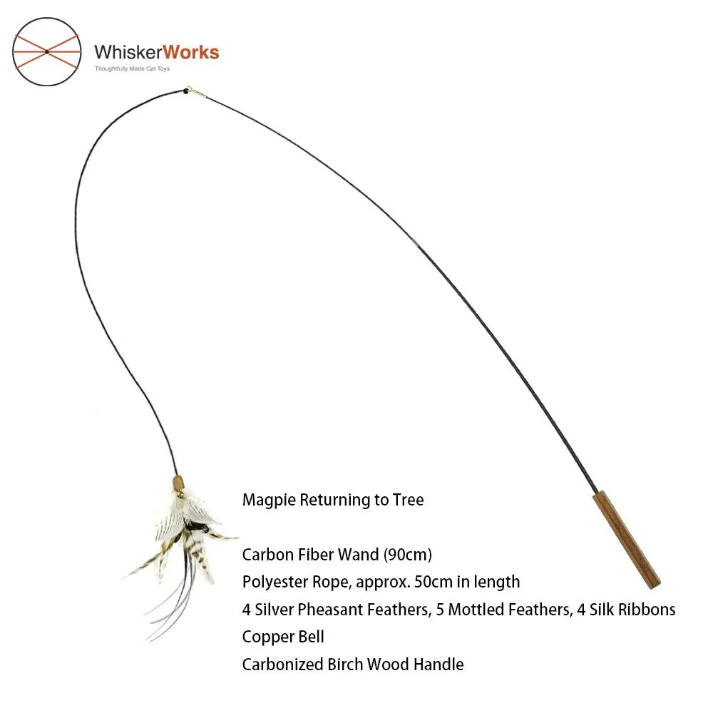 WhiskerWorks FlutterWing – Retractable Feather Cat Teaser - NamedBy