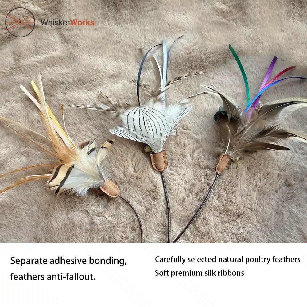 WhiskerWorks FlutterWing – Retractable Feather Cat Teaser - NamedBy
