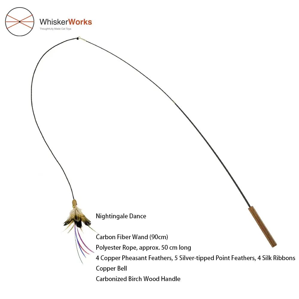 WhiskerWorks FlutterWing – Retractable Feather Cat Teaser - NamedBy