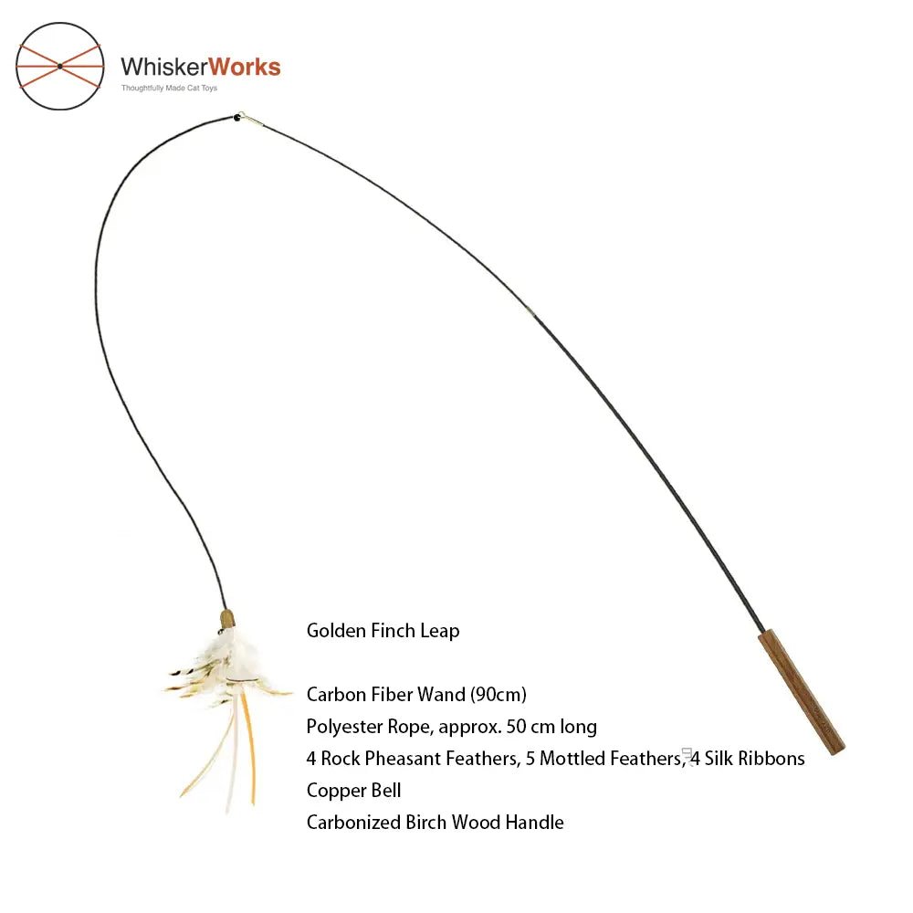 WhiskerWorks FlutterWing – Retractable Feather Cat Teaser - NamedBy