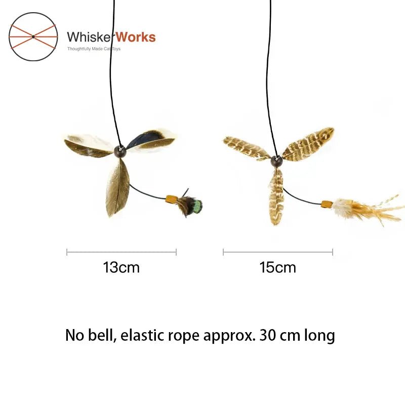 WhiskerWorks FlutterWing – Retractable Feather Cat Teaser - NamedBy
